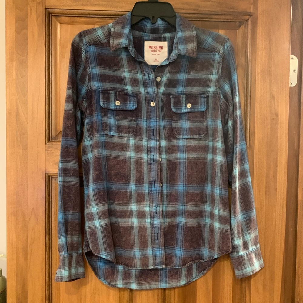 Blue Plaid Button Up